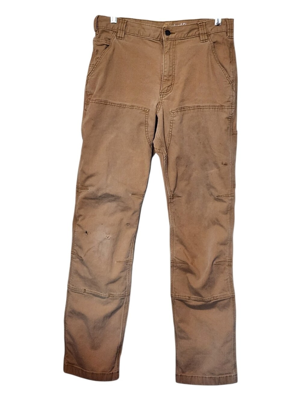 Carhartt Relaxed Straight Rigby Dungaree Brown Work Pants 32 x 34